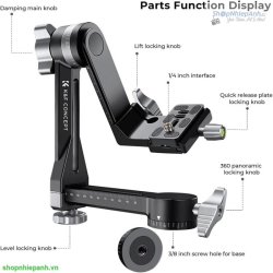 thumbnail Ballhead gimbal head dành cho chụp chim/thể thao/tốc độ cao K&F concept KF31.052 - 3