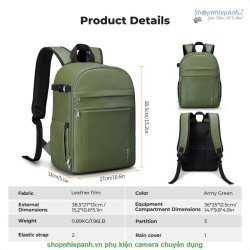 thumbnail Balo K&F concept Backpack KF13.223V1 Nature Wander 12 Green 13L - 6