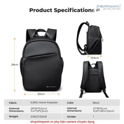 thumbnail Balo K&F concept Backpack KF13.301 Black  5L - 6