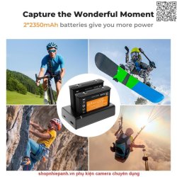 thumbnail Bộ 2 pin 1 sạc K&F concept for Insta 360 X4 2350mah - 0
