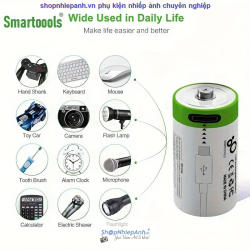 thumbnail Bộ 2 pin sạc CR2 sạc type C hiệu smartoools 300mah - 5