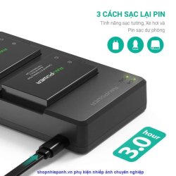 thumbnail Bộ 2 pin và sạc kép RAVpower for Canon LP-E17 EOS R10, R100, R50, R7, R8. RP, Rebel T8i, T7i, T6i, T6s, SL2, SL3, EOS M3, M5, M6 Mark II, 77D, 200D, 750D, 760D, 800D, 8000D - 3