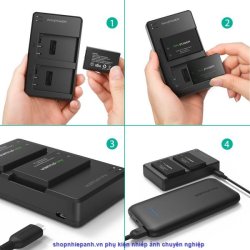 thumbnail Bộ 2 pin và sạc kép RAVpower for Canon LP-E17 EOS R10, R100, R50, R7, R8. RP, Rebel T8i, T7i, T6i, T6s, SL2, SL3, EOS M3, M5, M6 Mark II, 77D, 200D, 750D, 760D, 800D, 8000D - 2