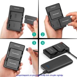 thumbnail Bộ 2 pin và sạc kép RAVpower for Canon LP-E8 550D 600D 650D 700D T2i T3i T4i T5i - 0