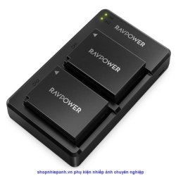 thumbnail Bộ 2 pin và sạc kép RAVpower for Fujifilm NP-W126S X-A X-E X-H X-T X-M X-Pro series - 0