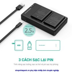 thumbnail Bộ 2 pin và sạc kép RAVpower for Nikon EN-EL14 D3xxx D5xxx Df P7xxx - 0