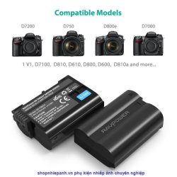 thumbnail Bộ 2 pin và sạc kép RAVpower for Nikon EN-EL15 D7xxx D8xx D7xx D6xx D5xx - 1