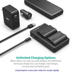 thumbnail Bộ 2 pin và sạc kép RAVpower for Nikon EN-EL15 D7xxx D8xx D7xx D6xx D5xx - 3