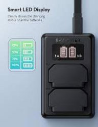 thumbnail Bộ 2 pin và sạc kép RAVpowerfor Sony FW50 A6000 A6100 A6300 A6400 A6500 A7II A7SII A7RII A7 NEX - 4
