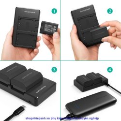 thumbnail Bộ 2 pin và sạc kép RAVpower for sony FZ100 A9 A9ii A7iii A7Riii A7Siii A7IV A7V a6600 - 2