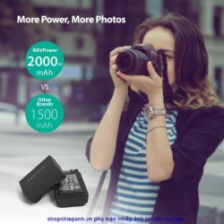 thumbnail Bộ 2 pin và sạc kép RAVpower for sony FZ100 A9 A9ii A7iii A7Riii A7Siii A7IV A7V a6600 - 4