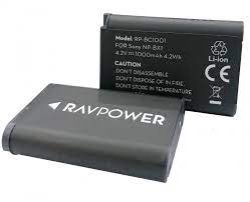 thumbnail Bộ 2 pin và sạc kép RAVpower for Sony NP-BX1 (1000mah) - 0