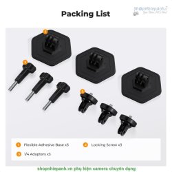 thumbnail Bộ 3 món dán bề mặt phẳng/cong siêu dính đa năng ốc 1/4 K&F concept (KF31.054) - 4