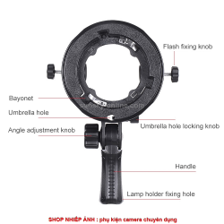 thumbnail Bộ Gá Đèn Flash adapter bowens Triopo TR-05 (dùng được cả flash đầu tròn V1 V100 AD200...) - 8