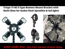 thumbnail Bộ Gá Đèn Flash adapter bowens Triopo TR-05 (dùng được cả flash đầu tròn V1 V100 AD200...) - 1