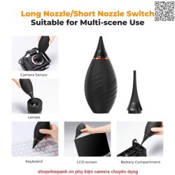 thumbnail Bóng xịt bụi K&F Concept 2 vòi đa năng màu đen KF08.041 - 5