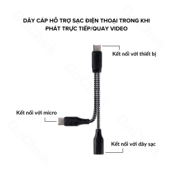 thumbnail Cáp chuyển đổi hỗ trợ sạc và kết nối mic thu âm không dây GoChek (dùng riêng cho Iphone 14 trở về trước) - 0