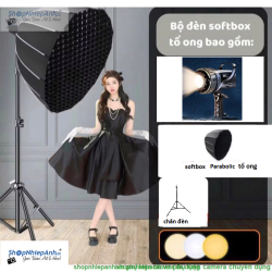 thumbnail Combo 1 cây Đèn LED XY-500W Bi-Color 2700-6500K và softbox Parabolic 65cm - 0