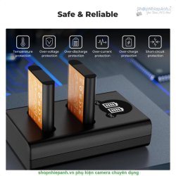 thumbnail Combo 2 pin 1 sạc K&F concept DB-110 Ricoh GR III, GR III HDF, GR IIIx HDF, GR IIIX, WG-6  Olympus TG7/6/5/4 (Li-90B/Li-92B) - 4