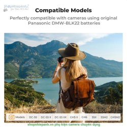 thumbnail Combo 2 pin 1 sạc K&F concept DMW-BLK22 for Panasonic DMW-BLK22 BLF19 lumix S5 S5ii S5iix S5k S1ii G9 G9ii S9 GH5ii GH6 GH7 GH5 GH5S GH4 GH3 - 2