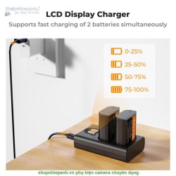 thumbnail Combo 2 pin 1 sạc K&F concept DMW-BLK22 for Panasonic DMW-BLK22 BLF19 lumix S5 S5ii S5iix S5k S1ii G9 G9ii S9 GH5ii GH6 GH7 GH5 GH5S GH4 GH3 - 1