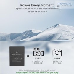 thumbnail Combo 2 pin 1 sạc K&F concept for Fujifilm W126 W126S 1300mah - 0