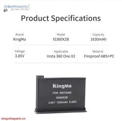thumbnail Combo 2 pin 1 sạc Kingma BM061 for Insta 360 ONE X2 - 1