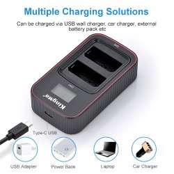 thumbnail Combo 2 pin 1 sạc Kingma LCD BM058 for Canon LP-E10 Canon LP-E10 1020mah Rebel T5, T3, Kiss X70,  X50  1100D, 1200D, 1300D, 2000D, 4000D - 1