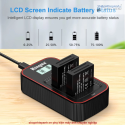 thumbnail Combo 2 pin 1 sạc Kingma LCD BM058 for Ricoh GR4 GRIV DB-120 - 0