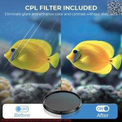 thumbnail Combo 3 filter siêu macro 32X lens 40-90mm kèm filter CPL và Star - 2