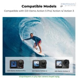 thumbnail Combo 3 pin 1 sạc K&F concept for DJI Osmo Action 5 Pro/4/3 camera 2100mah - 1