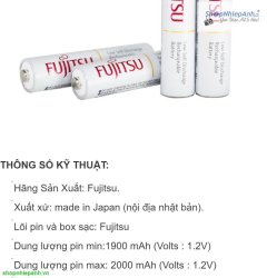 thumbnail Combo 4 pin AA Fujitsu và sạc Fujitsu FCT345FXCST - 1