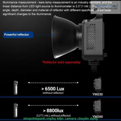 thumbnail Combo đèn led ZSYB YM350W kèm softbox chữ nhật tổ ong và chân đứng - 5