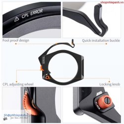 thumbnail Combo Square Filter Holder System Pro Kit K&F CONCEPT (Filter Holder+95mm CPL+Square ND1000 Filter+4 Adapter Rings) - 3