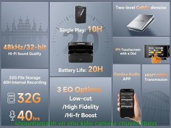 thumbnail Comica BOOMAX 2.4G 32Bit Load internal recording wireless microphone - 9