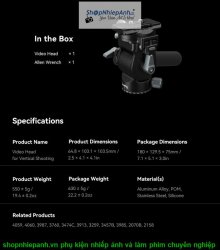 thumbnail Đầu dầu SmallRig Video Head for Vertical Shooting 4104 - 8