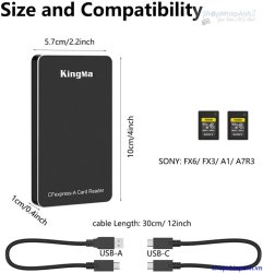 thumbnail Đầu đọc thẻ Kingma CFexpress type A USB 3.1 Gen 2 super speed 10Gbps - 5