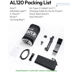 thumbnail Đèn ống khí bơm hơi Ulanzi AL120 136W Bi-Color - 6