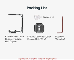 thumbnail Falcam F22 F38 F50 Quick Release Foldable Half Cage Model C00B3809 (cage+plate) - 2