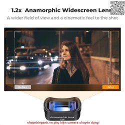 thumbnail Filter K&F concept 1.2X Anamorphic Widescreen Cinematic Blue Streak Effect Lens for DJI Osmo Pocket 3 AGC Japanese 28 layers nano HD Glass(KF01.2700) - 1