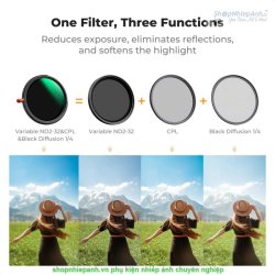 thumbnail Filter K&F concept 3in1 Nano-X ND2-32 + CPL +Black Mist Diffusion 1/4 + CPL Multi-Layer Coatings Japanese AGC Glass 82mm (KF01.2928V2) - 1