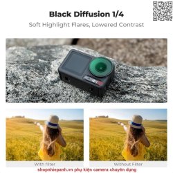 thumbnail Filter K&F concept Black diffusion 1/4 for Osmo action 4/5 pro 28 Multi-Layer Coatings AGC Japanese glass (KF01.2877) - 1