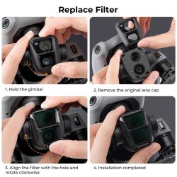 thumbnail Filter K&F concept DJI Air 3 CPL+ND8+ND16 28 Layer Multi-Coated  AGC Japanese HD Optical Glass (sku.2065) - 4