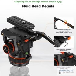 thumbnail Fluid Head Tripod Video K&F Concept BV60 Professional version (KF31.126) - 5