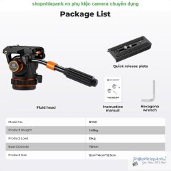 thumbnail Fluid Head Tripod Video K&F Concept BV60 Professional version (KF31.126) - 7