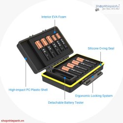 thumbnail Hộp đựng pin AA AAA kèm máy test pin JJC BC-3BAT10 - 0