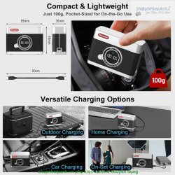 thumbnail Hộp Sạc đôi Kingma sạc nhanh for Canon LP-E12 Canon M50 M50II M100 M200 EOS100D SX70HS kiểu dáng retro camera (Black) - 4