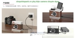 thumbnail Hộp Sạc đôi Kingma sạc nhanh for Canon LP-E12 Canon M50 M50II M100 M200 EOS100D SX70HS kiểu dáng retro camera (Brown) - 0