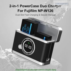 thumbnail Hộp Sạc đôi Kingma sạc nhanh for Fujifilm NP-W126 W126S Fujifilm X-S10 X-T5 X-T20 X-T2 X-A7 X100V X-T3 X-H1 kiểu dáng retro camera (brown) - 2