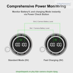 thumbnail Hộp Sạc đôi Kingma sạc nhanh for Sony NP-FW50 kiểu dáng retro camera (Black) - 2